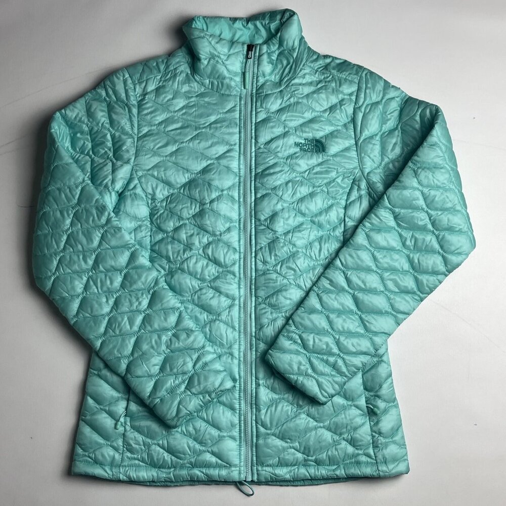 The North Face Thermoball Turquoise Quilted Outdoor Jacket Womens Size Small